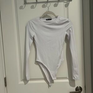 Zara White Long Sleeve Bodysuit